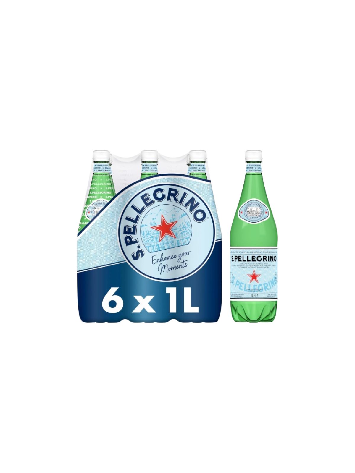 San Pellegrino Sparkling Water 1L 6 Pack – Alcohol Delivery Marbella